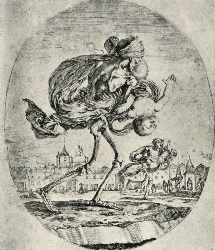 Reproduction of Etching from Set of "Five Deaths," by Stefano della Bella', 1906.