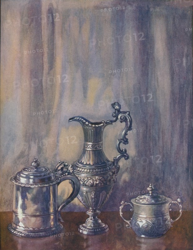 Silver Tankard, 1695; Jug, 1746; Cup and Cover,1658', c19th century, (1920).
