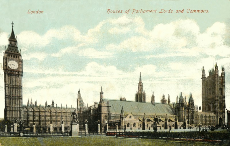 'Houses of Parliament Lords and Commons', late 19th-early 20th century.  Creator: Unknown.