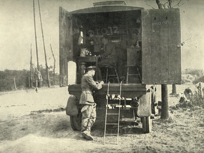 Telephone Lorry Exchange Attached to R.A.F. Kite Balloon Section', (1919).