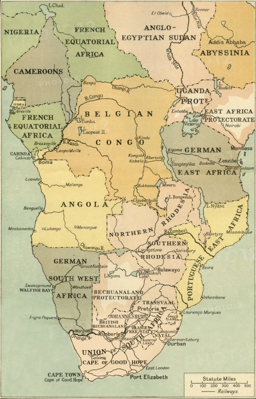 Map of Mid. And South Africa', 1919.
