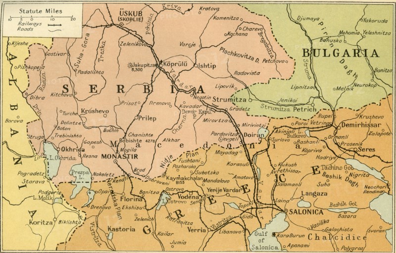 Map of Salonica Front', 1919.