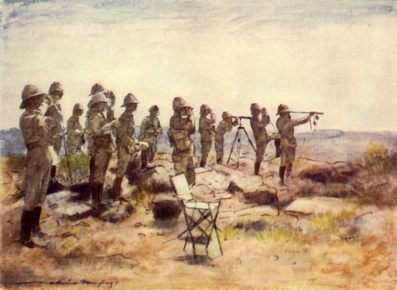 Lord Roberts and Staff Watching the Battle of Osfontein', 1900, (1901).
