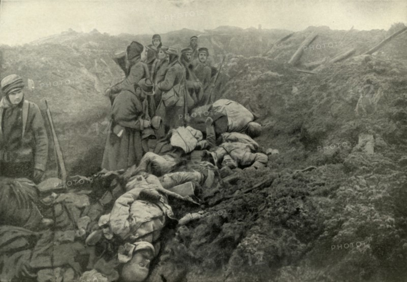Captured German Trenches at Les Eparges', (1919).