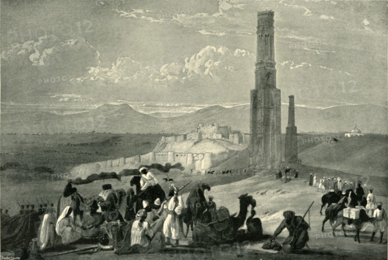 The Fortress and Citadel of Ghazni and the Two Minars', c1840, (1901).