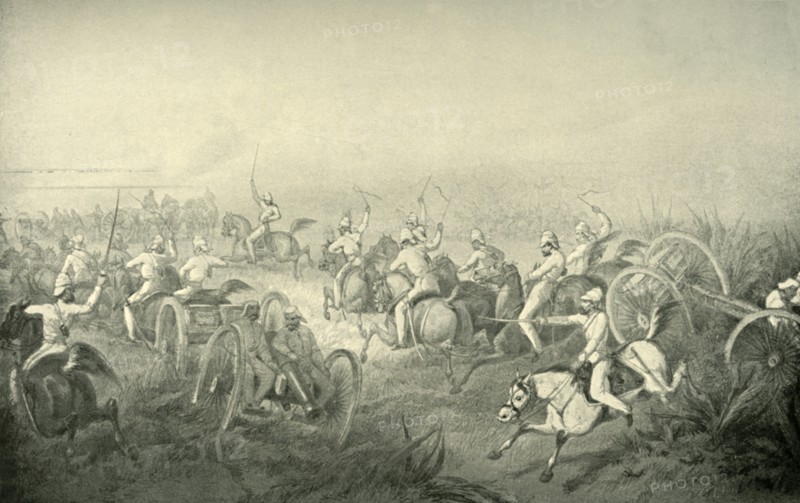 Indian Horse Artillery Galloping Into Action', 1850s, (1901).