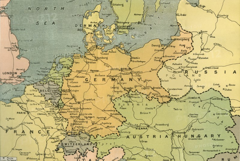 Map of Central Europe, Showing the Principal Theatre of War', 1919.
