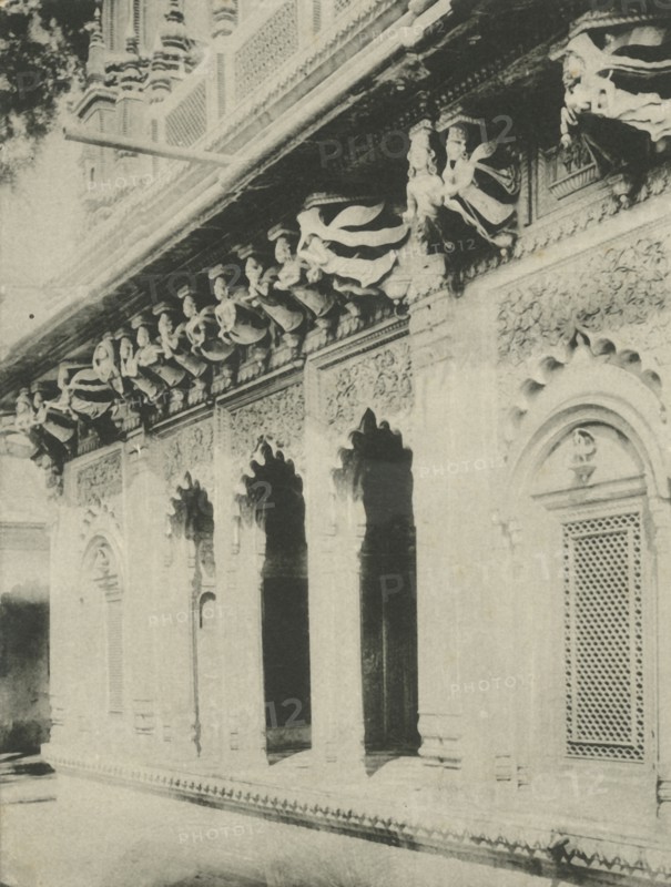 The "Paries" - Carvings in Ambethi Temple, Benares', .