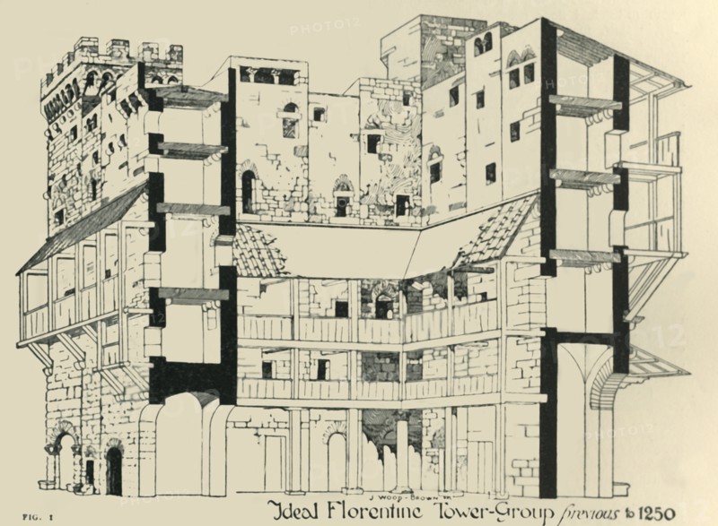 Ideal Florentine Tower-Group previous to 1250', 1908.