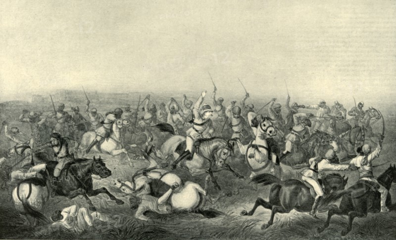 Charge of Hodson's Horse at Rhotuck', 1857, (1901).