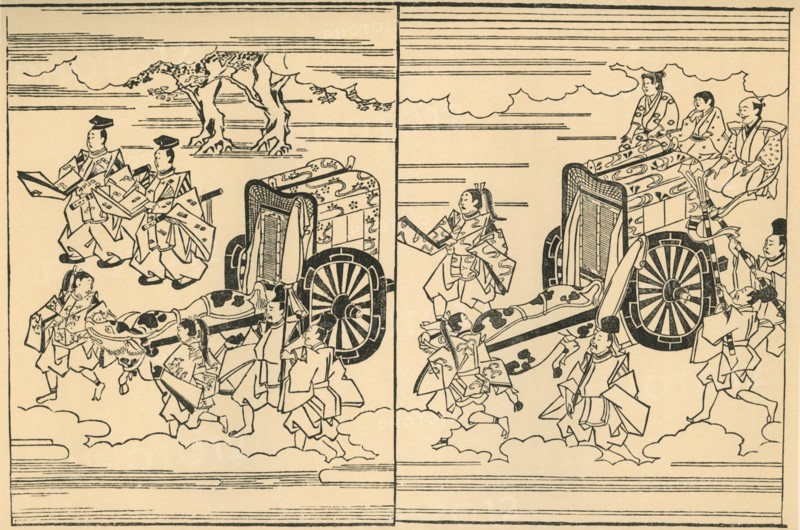 Carriages drawn by oxen, 1663, (1924).