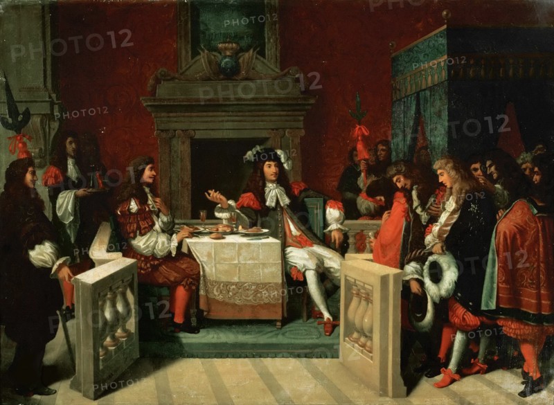 Molière at the table of Louis XIV, 1857.