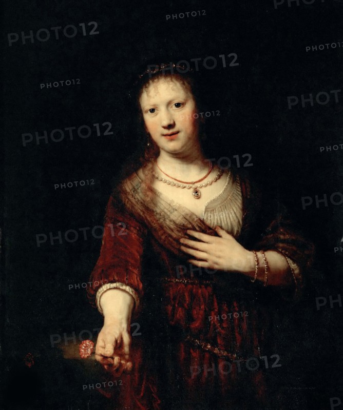 Saskia with the red flower, 1641.