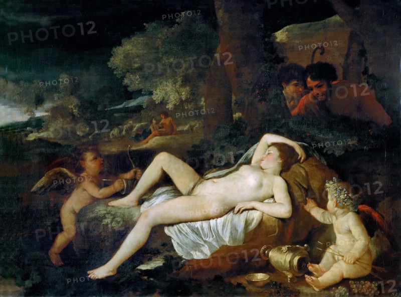 Resting Venus with cupid, ca 1624.