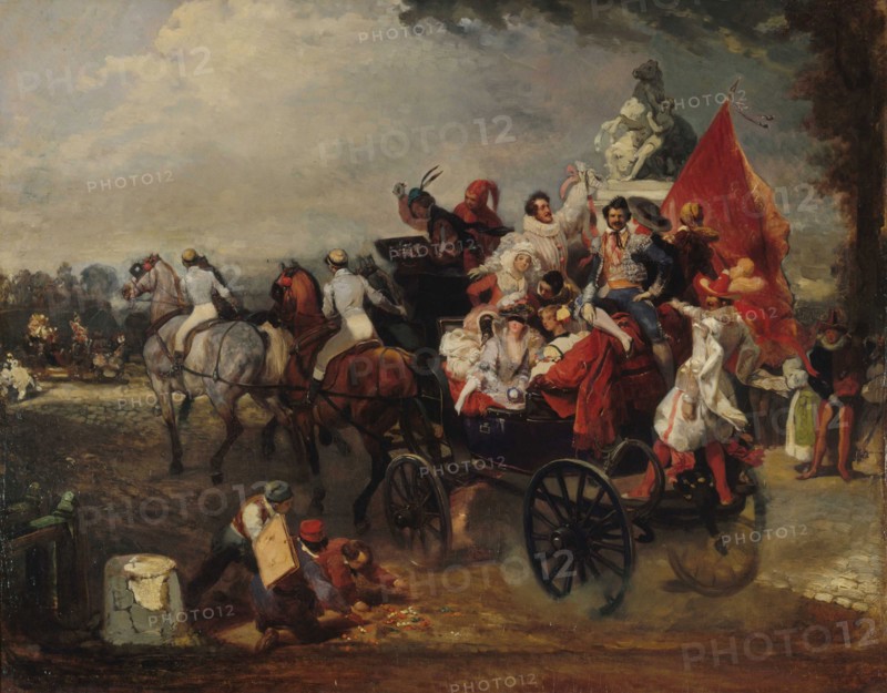 Carnival scene, Place de la Concorde, 1834.