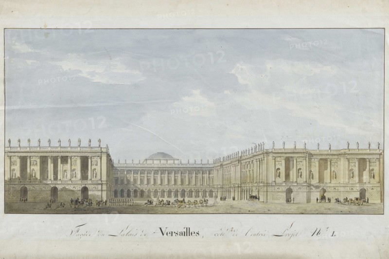 Facade project for the Palace of Versailles on the entrance side, 1811-1813.