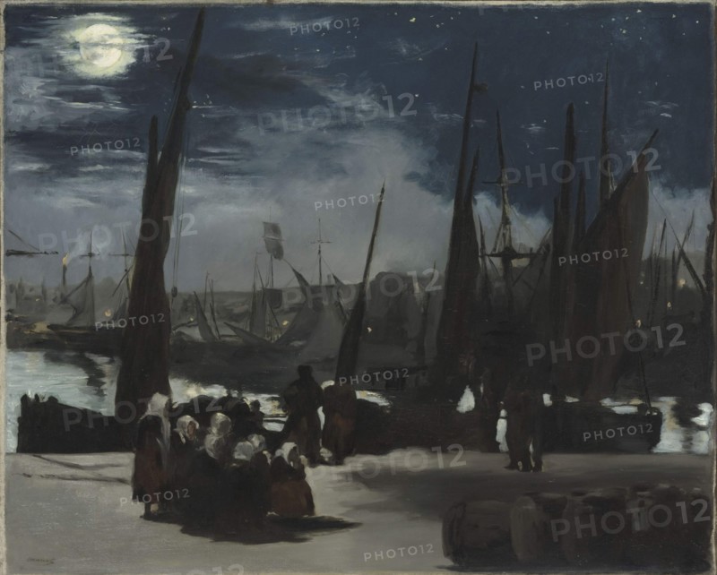 Clair de lune sur le port de Boulogne (Moonlight at the Port of Boulogne), 1869.