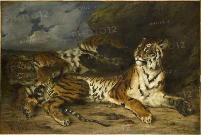 Young Tiger Playing with Its Mother, 1830.