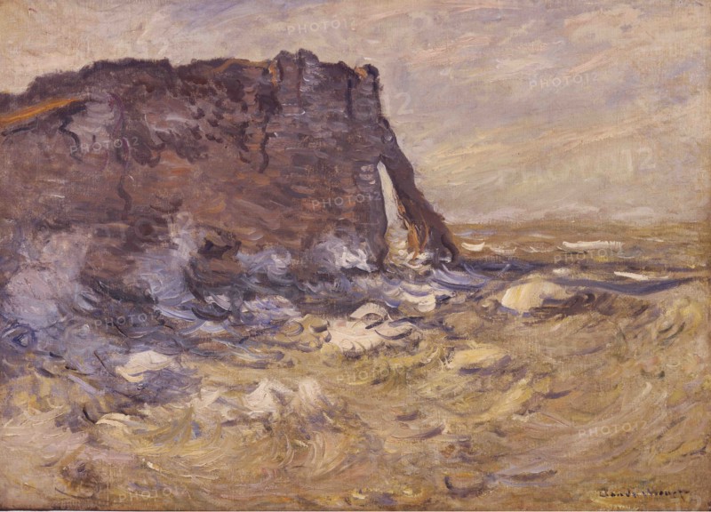 Cliff and Porte d'Aval by Stormy Weather, 1883.
