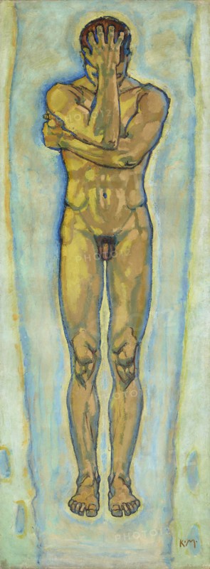 Male nude (yellow and blue), c. 1913.