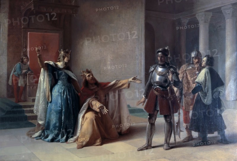 Emperor Frederick Barbarossa and Duke Henry the Lion in Chiavenna, before 1860.