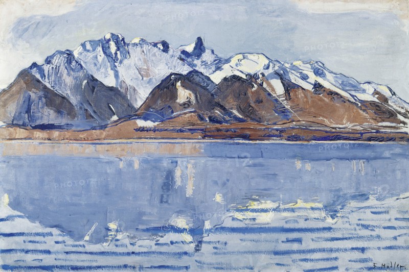Lake Thun with Stockhorn Range, c. 1913.