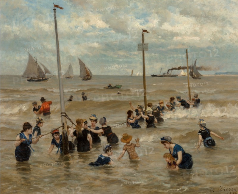 Bathing by the sea, 1876.