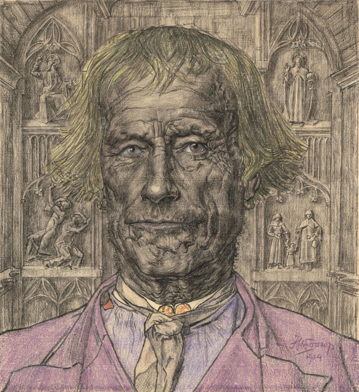 Portrait of an Old Peasant in Front of a Cathedral, 1904.