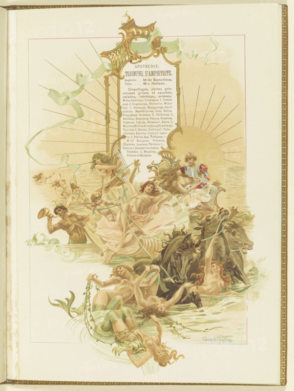 Program for the ballet La Perle by Marius Petipa and Riccardo Drigo, 1896.