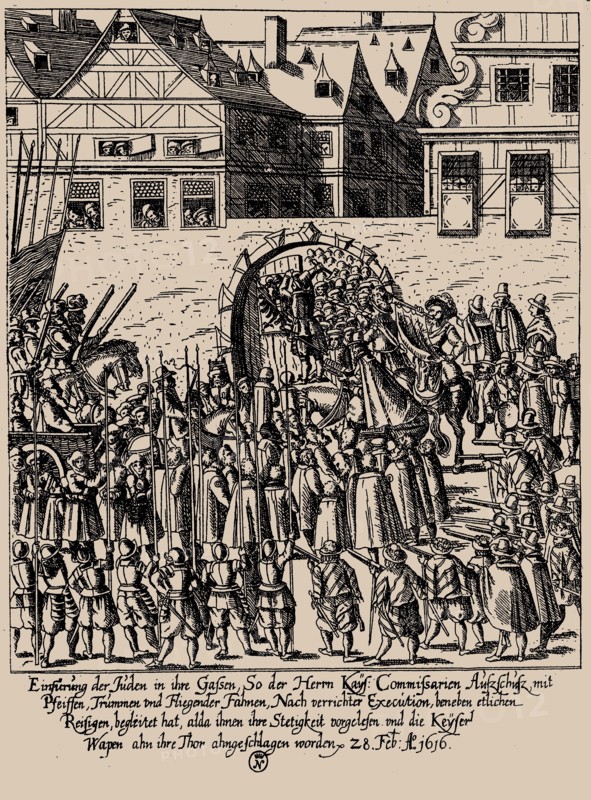The Fettmilch Rising. Reintroduction of the Jews in Frankfurt on February 28, 1616, c. 1616-1617.