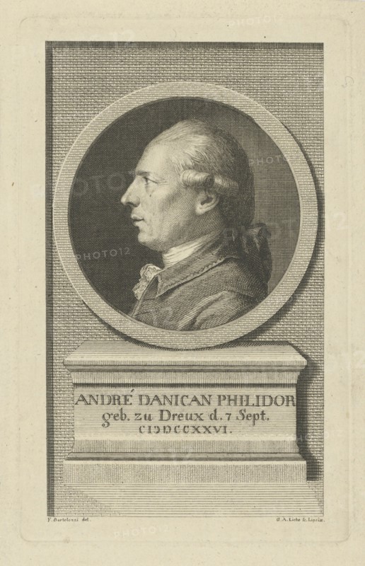 Portrait of François-André Danican Philidor (1726-1795) , c. 1790.