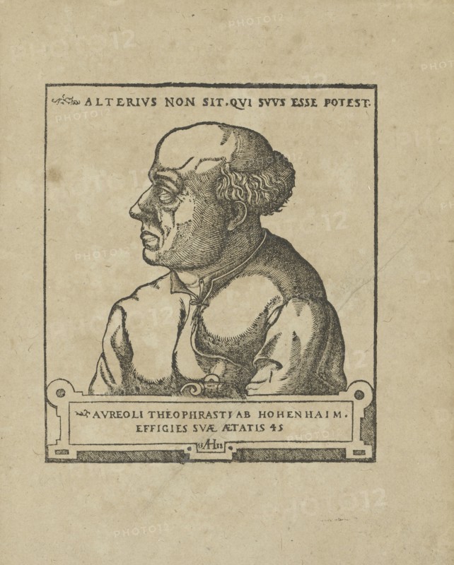 Philippus Theophrastus Aureolus Bombastus von Hohenheim (Paracelsus), ca 1538.