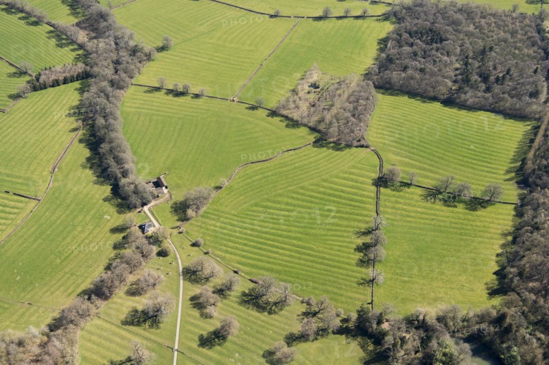 Medieval ridge and furrow earthworks near Sezincote, Gloucestershire, 2018