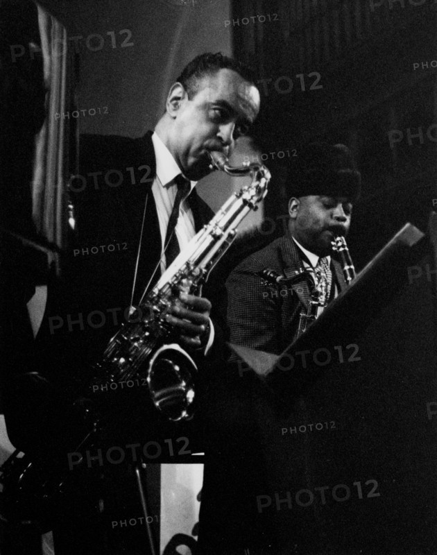 Paul Gonsalves and Lawrence Brown, rehearsal for a Sacred Concert, Cambridge, 1967.