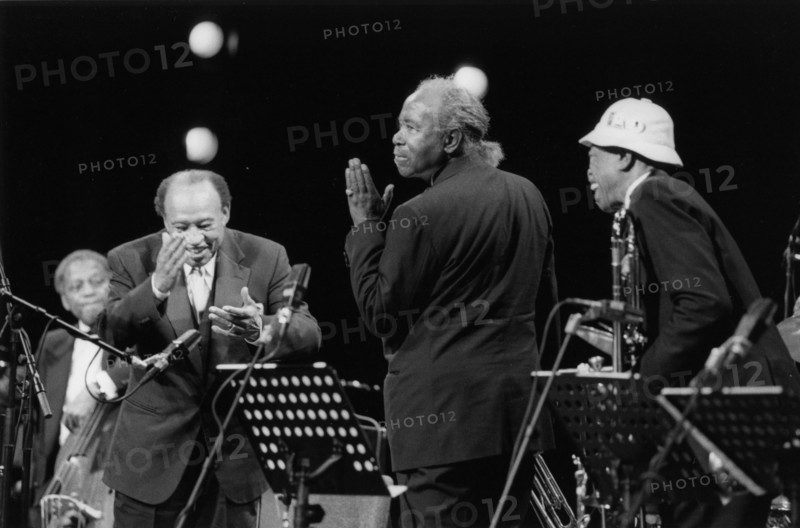 Harry "Sweets" Eddison, Lionel Hampton and Al Grey, c1990.