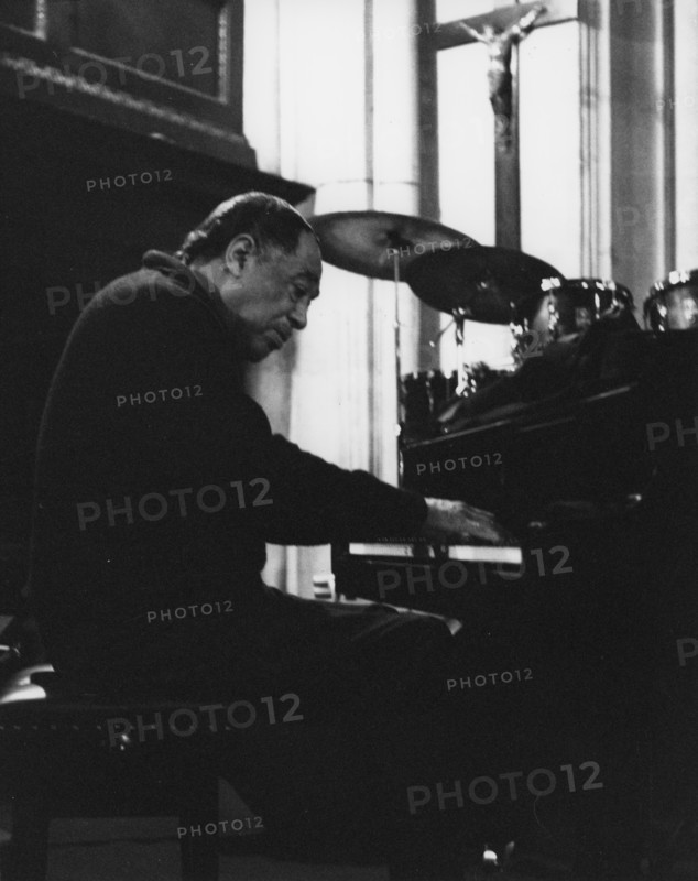 Duke Ellington, rehearsal for a Sacred Concert at Great St Mary's Church, Cambridge, 1967.