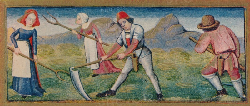 June - mowing, 15th century, (1939).