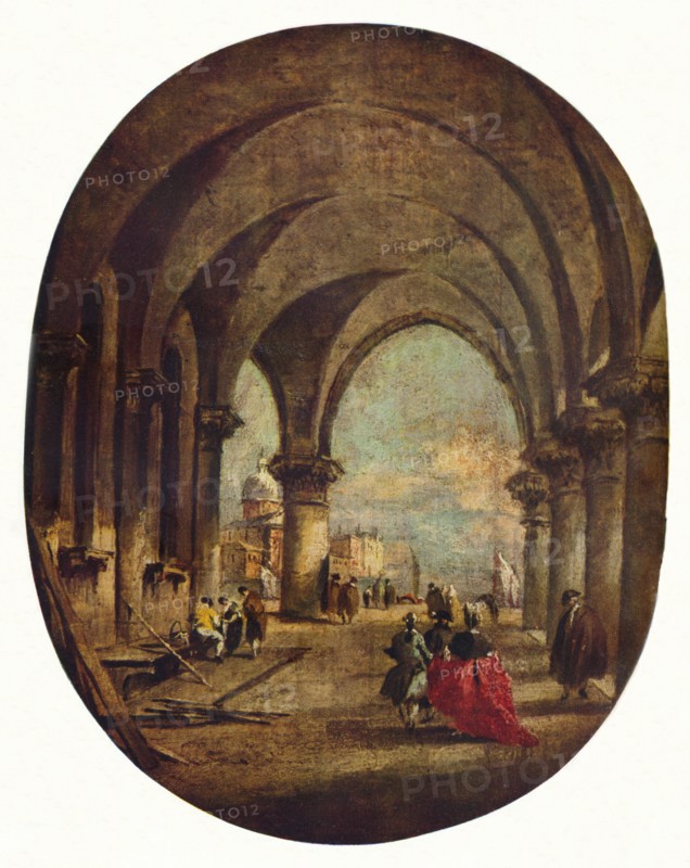Capriccio with the Arcade of the Doge's Palace and San Giorgio Maggiore', late 1780s, (1930).