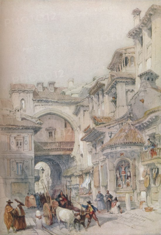 Gate of the Vivarrambla, Granada', 1830s, (1930).