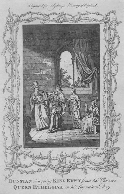 Dunstan dragging King Edwy from his Consort Queen Ethelgiva on his Coronation Day', 1773.