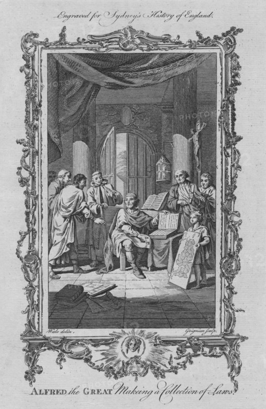 Alfred the Great making a collection of Laws', 1773.