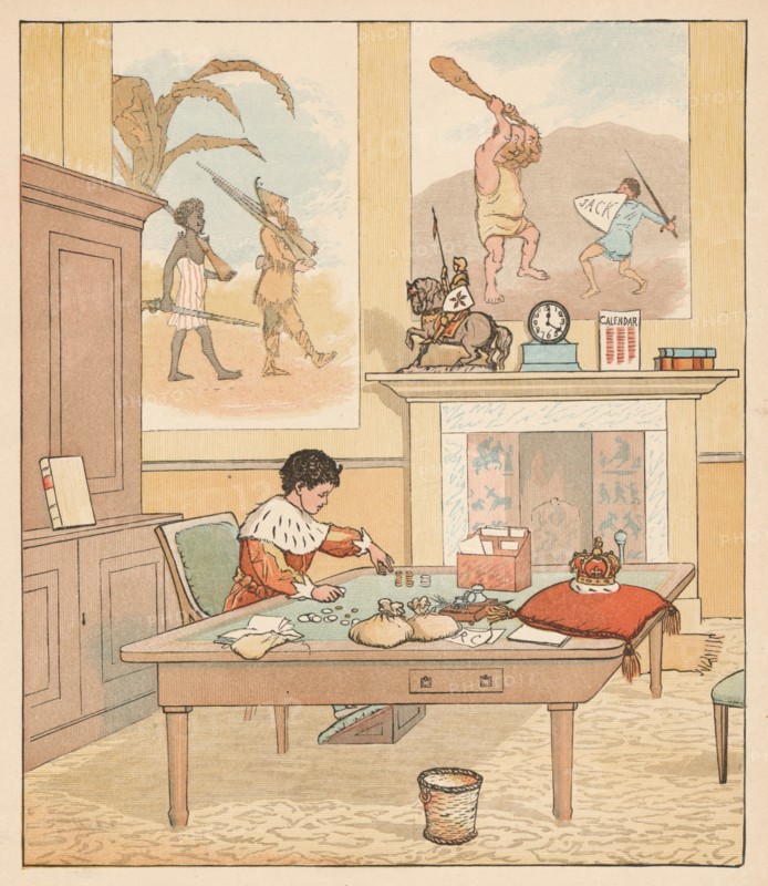 The King was in his counting-house, Counting out his Money', 1880.