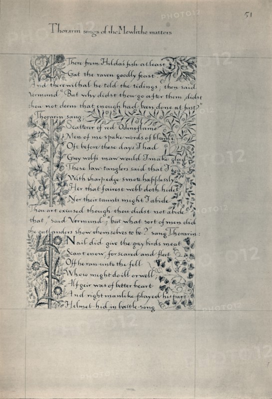 Page from "The Story of the Dwellers of Eyr", 1871.