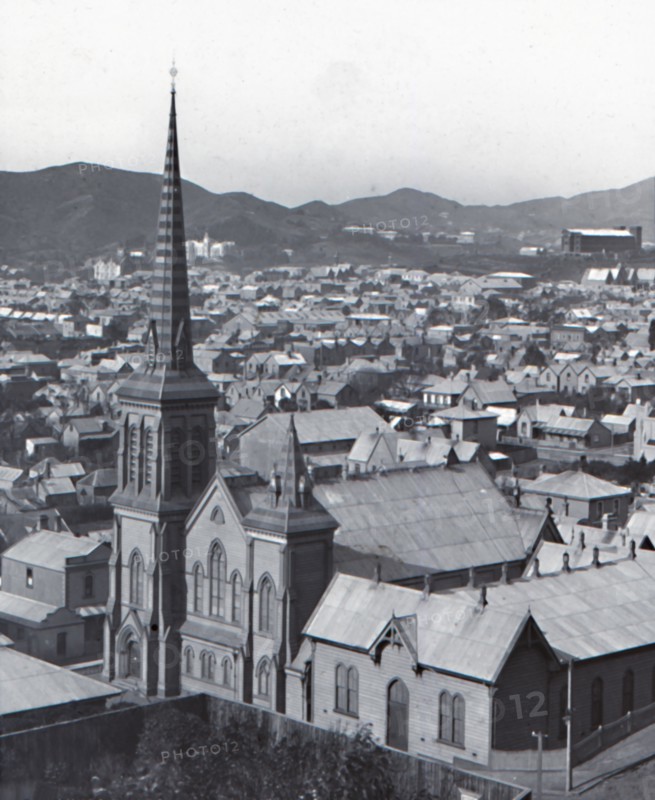 Te Aro, from Terrace, Wellington', late 19th-early 20th century.