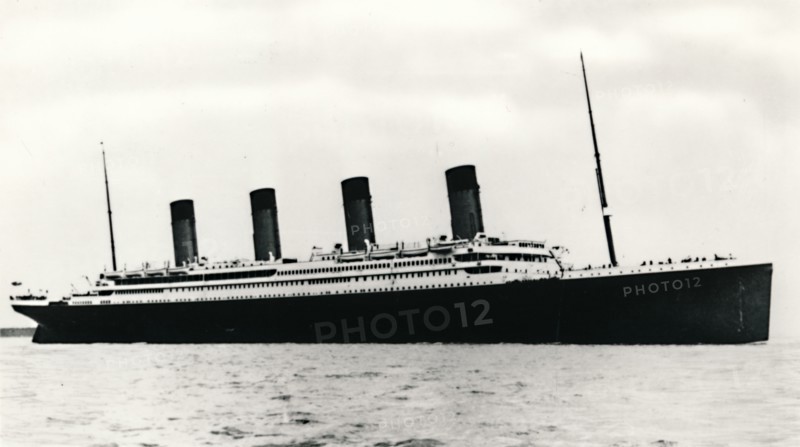 The RMS 'Titanic' leaving Southampton, 10 April 1912.