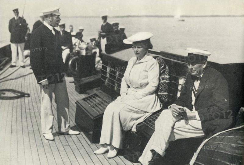 On the Britannia with King George and Sir Charles Cust', c1920, (1951).
