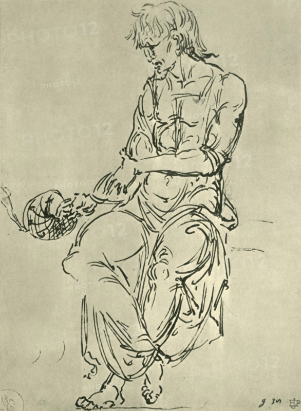 Seated man with astronomical instrument?, late 15th century, (1943).