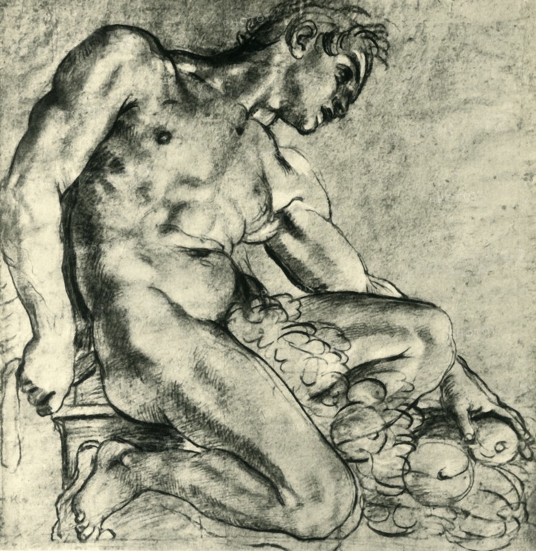 A Seated Ignudo with a Garland', 1598-1599, (1943).