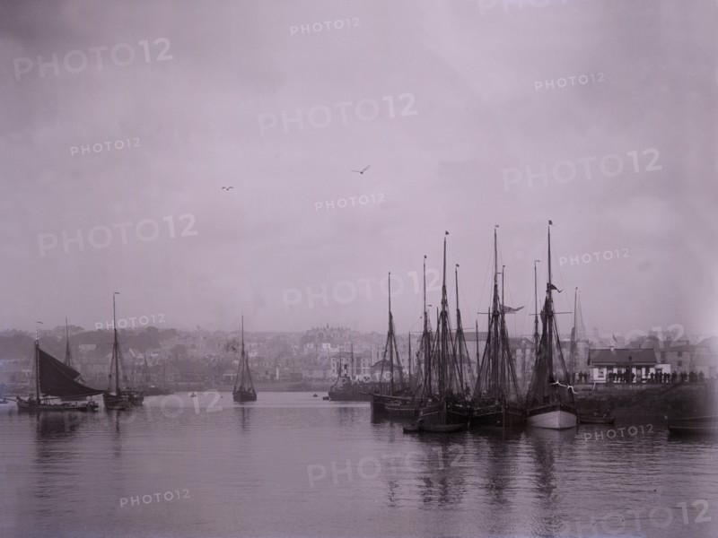 Ships in the harbour at Plymouth in Devon.