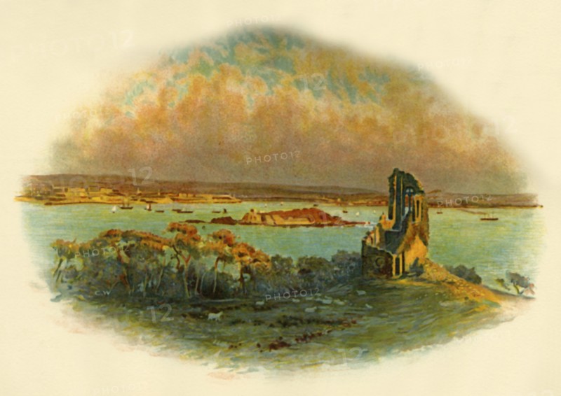 View of Mount Edgcumbe, Cornwall, looking across Plymouth Sound, c1890.